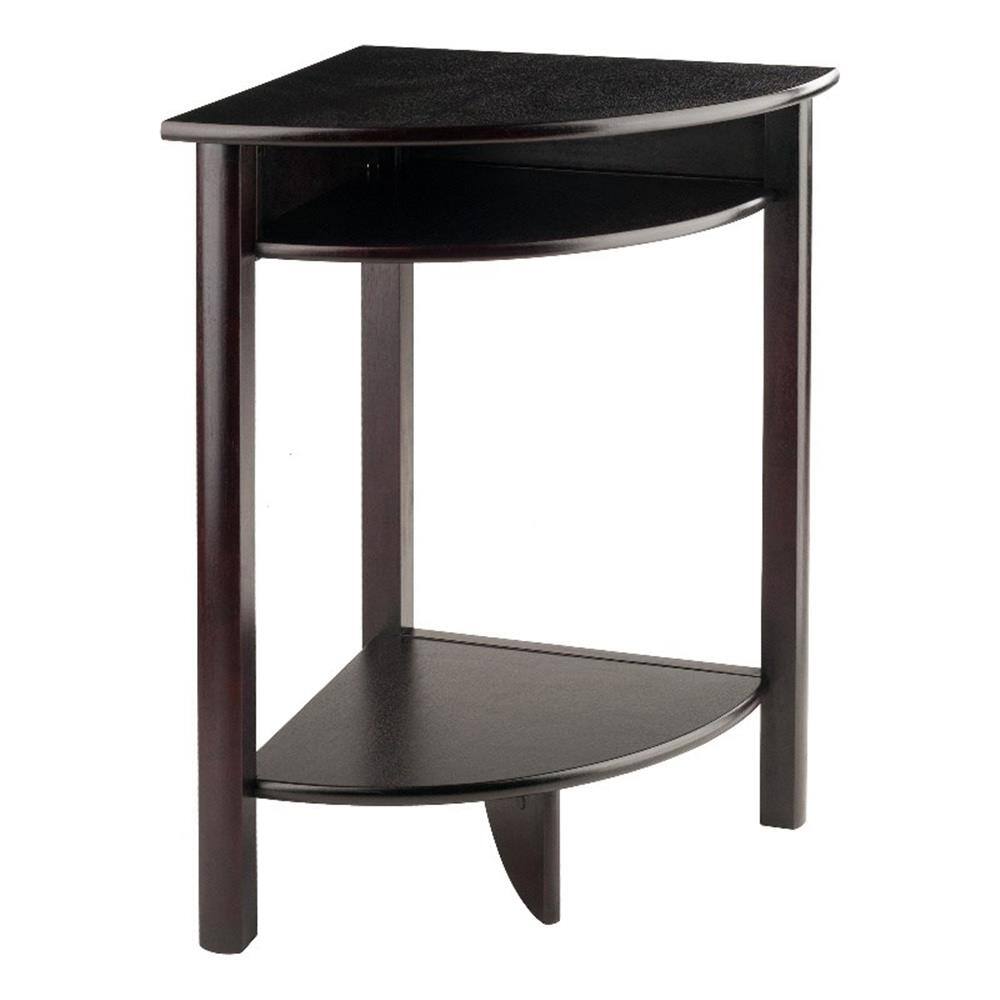 Angle. Winsome Wood - Liso Corner Table, Cube Storage - Espresso.