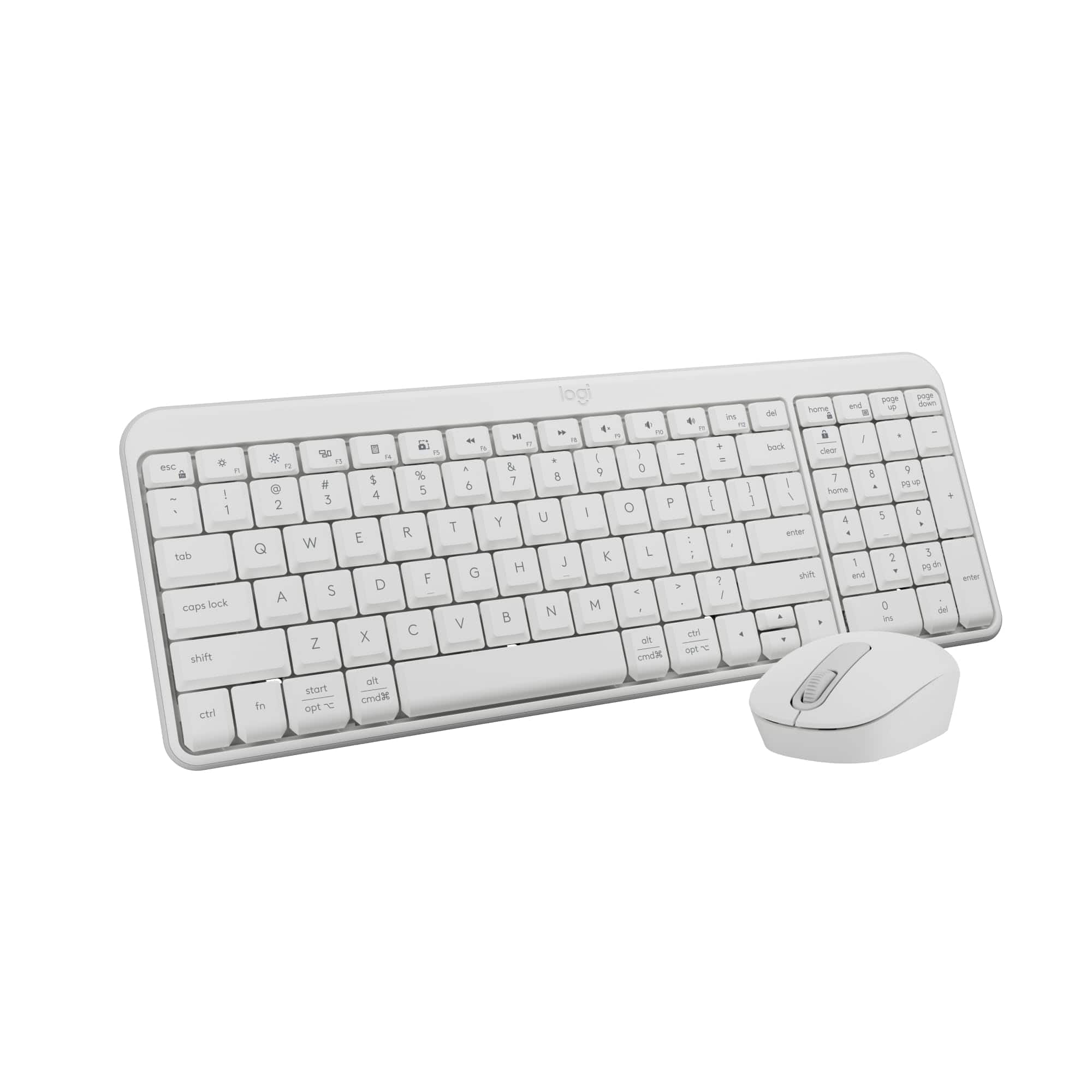 Logitech - MK250 Bluetooth Wireless Keyboard and Mouse Combo - Compact, Spill-Resistant, 12-Month Battery - White