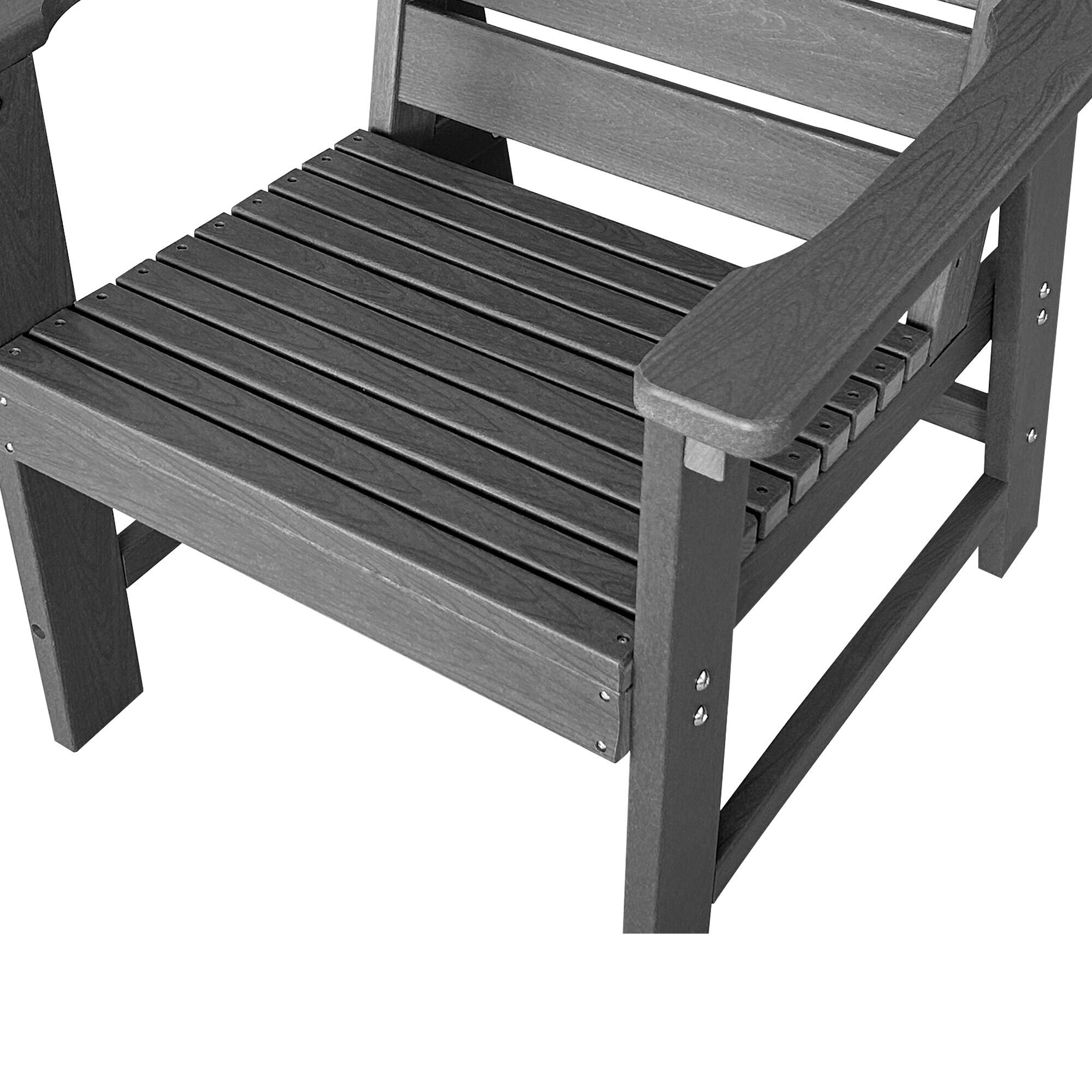 Alt View 5. Fortune Candy - Modern HDPE Patio Dining Chair, Weather Resistant, for Outdoor, Garden, Yard, Lawn (Gray) - Gray.