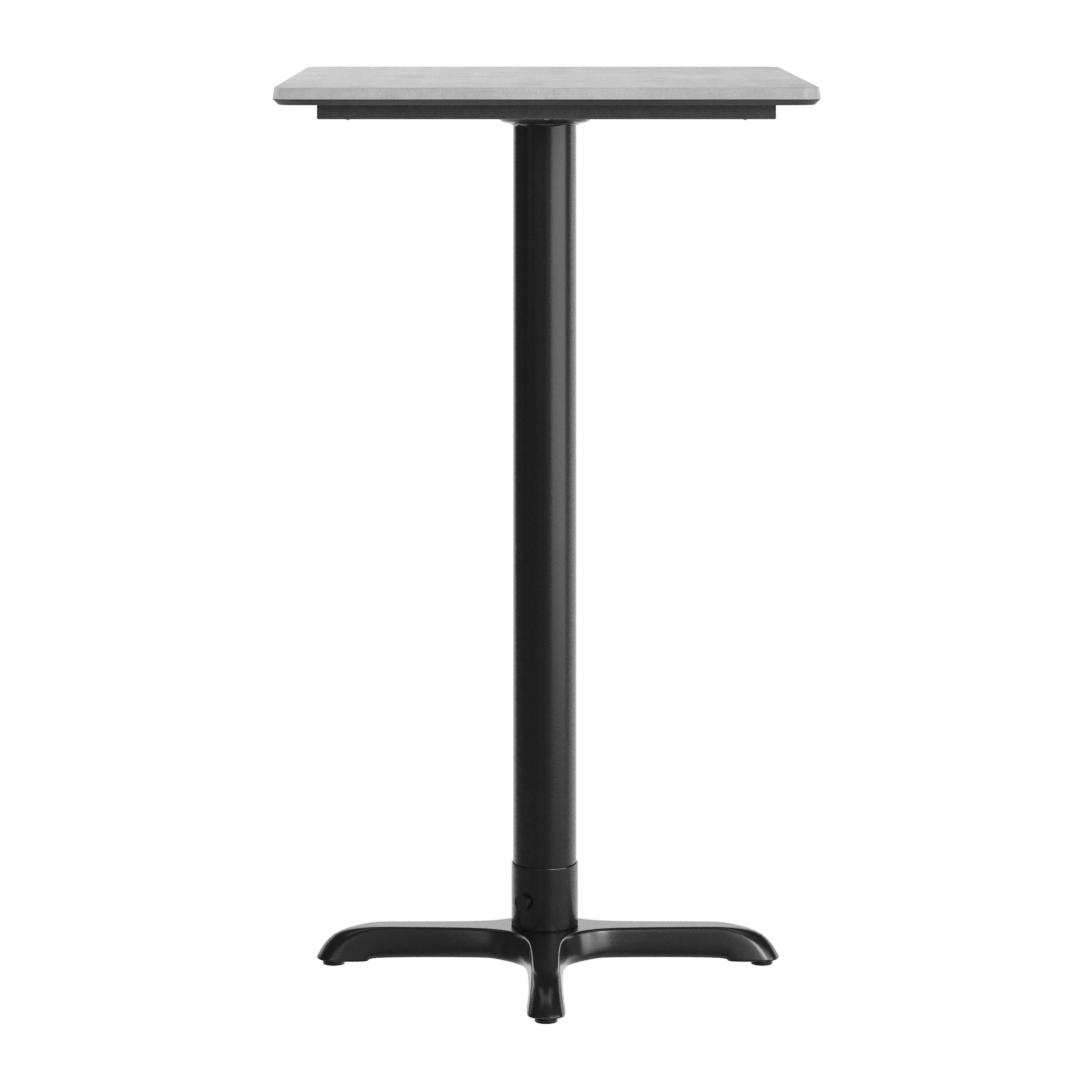 Alt View 7. Emma + Oliver - PureShield Tabletop with Seam-Free Surface Innovation and Bar Height Base - Gray Faux Concrete/Black Base.