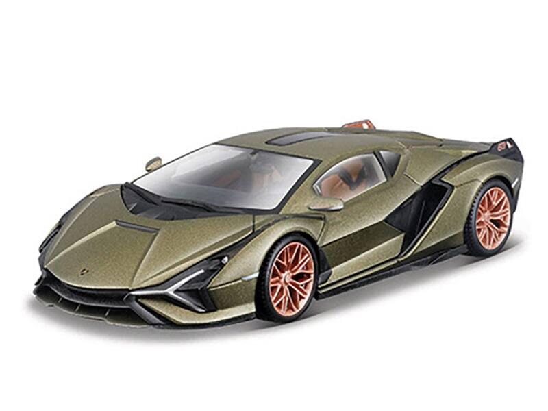 Angle. Maisto - Lamborghini Sian FKP 37 Green Metallic "Speed Icons" Series 1/64 Diecast Model Car by Maisto - Green Metallic.