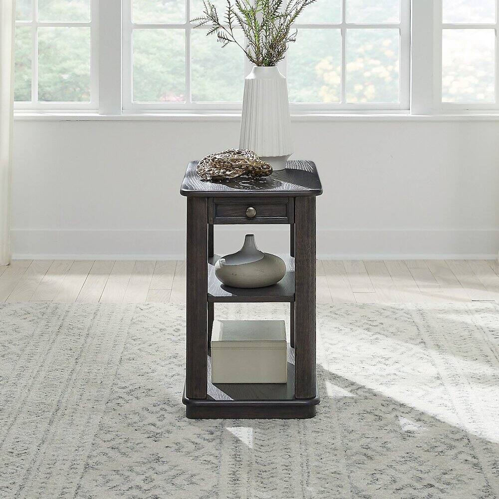 Alt View 4. Liberty Furniture Industries - Wallace Chair Side Table for Living Room - Aged Oak - Aged Oak.