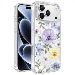 Vena - For Apple iPhone 18 Pro Max/17 Pro Max Case TPU Bump Resistant Drop Protection Slim Protective Spring Flower Phone Cover - Clear