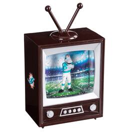 Evergreen Enterprises - Miami Dolphins 8" Vintage TV Water Globe Lantern with Mascot - Brown