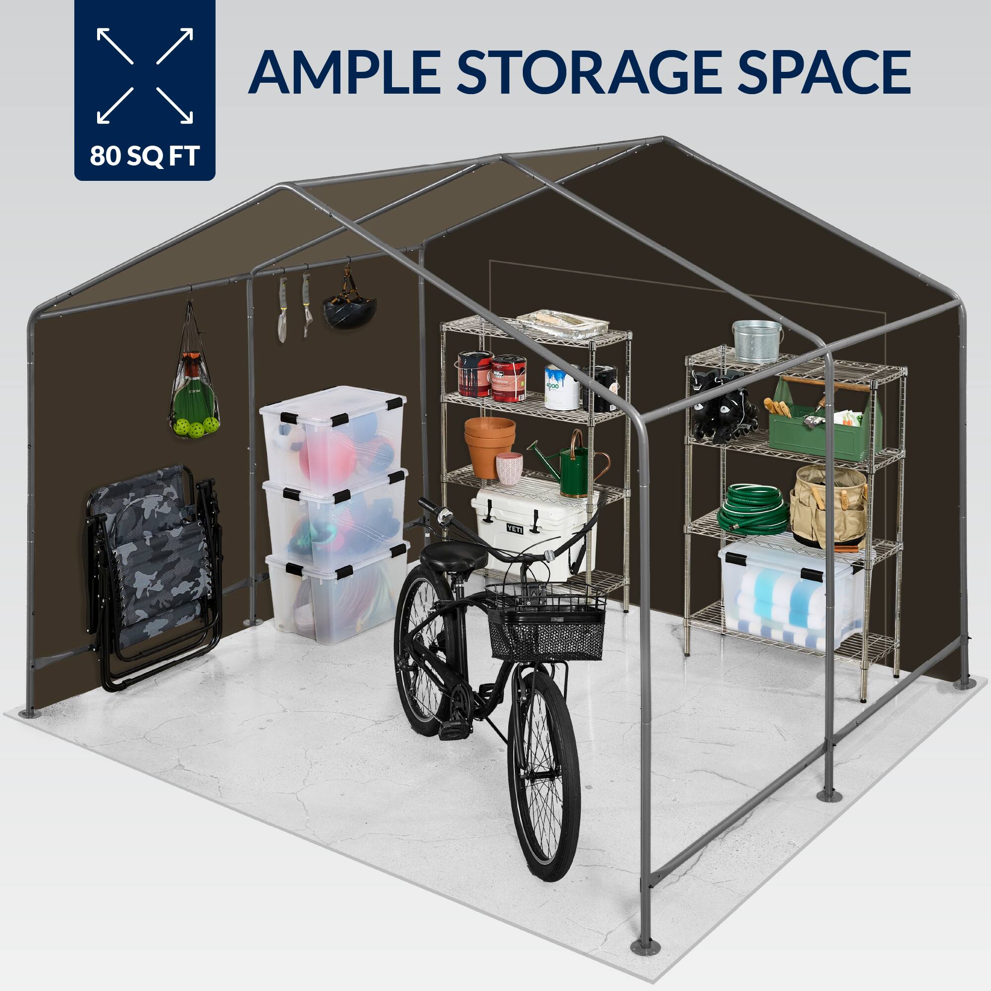 AMPLE STORAGE SPACE  
80 SQ FT