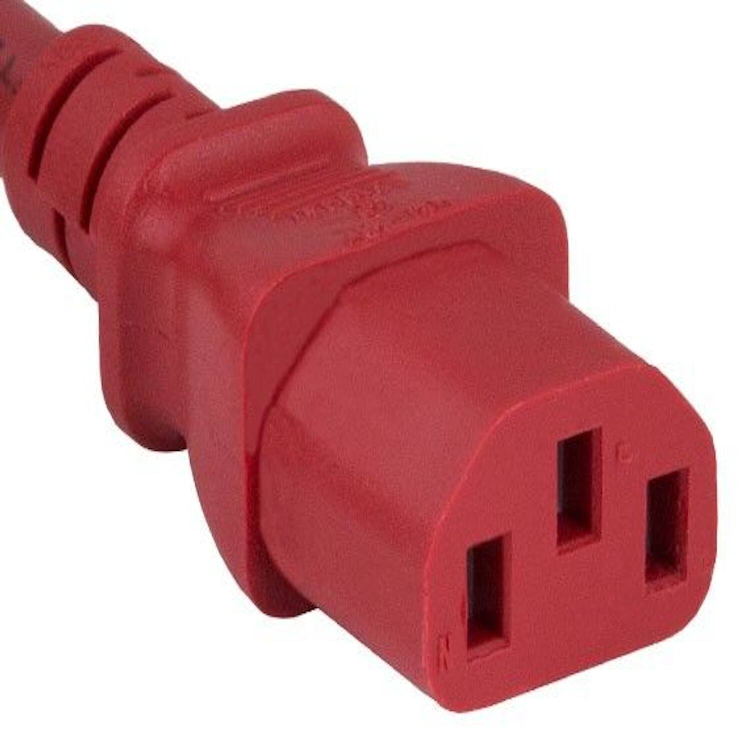 Angle. Sanoxy - SANOXY Cables and Adapters; 6ft 14 AWG 15A 250V Power Cord (IEC320 C20 to IEC320 C13), Red - Red.