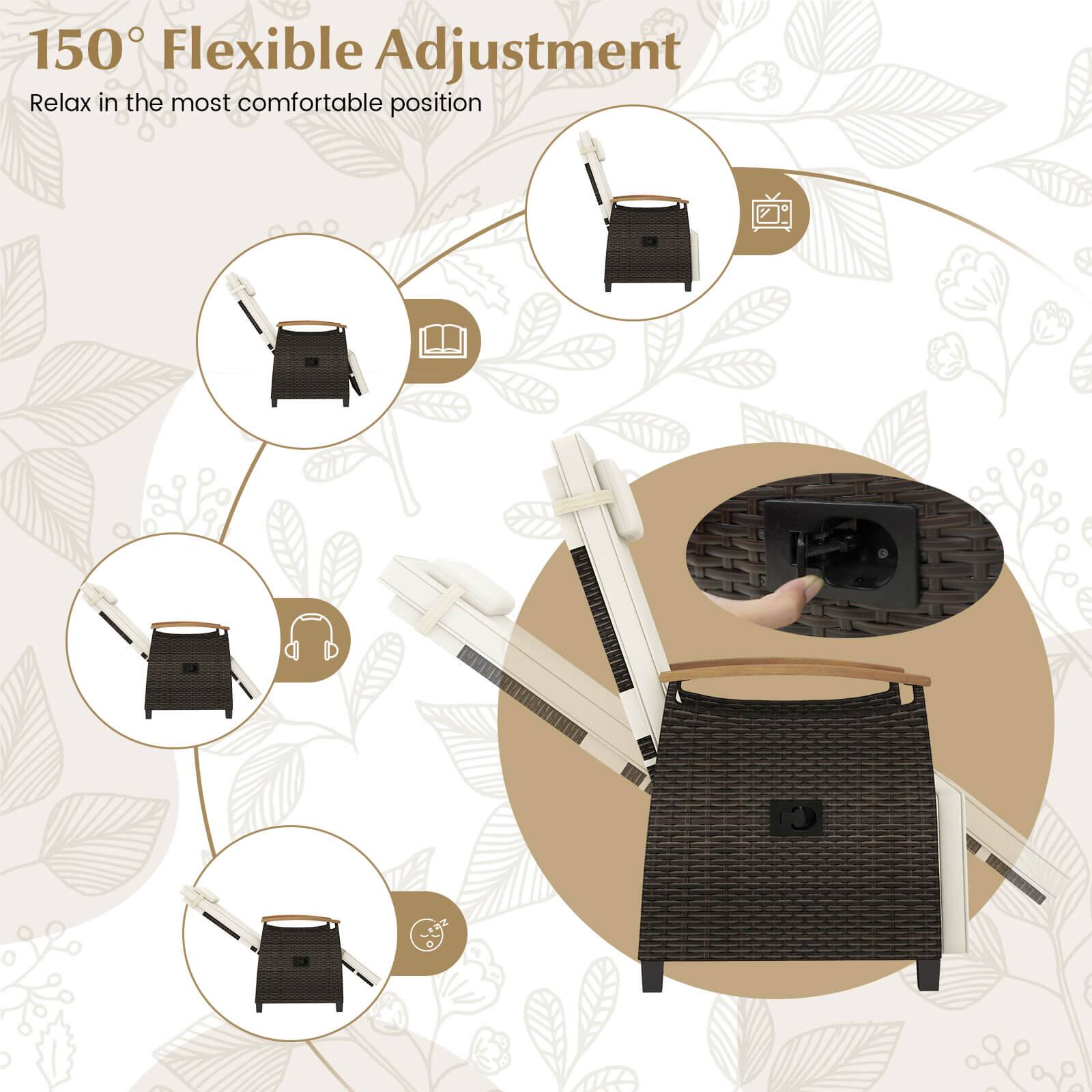 150 Flexible Adjustment: Relax in the most comfortable position.