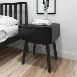 Plank+Beam - Scandinavian Nightstand with 1 Drawer - Black