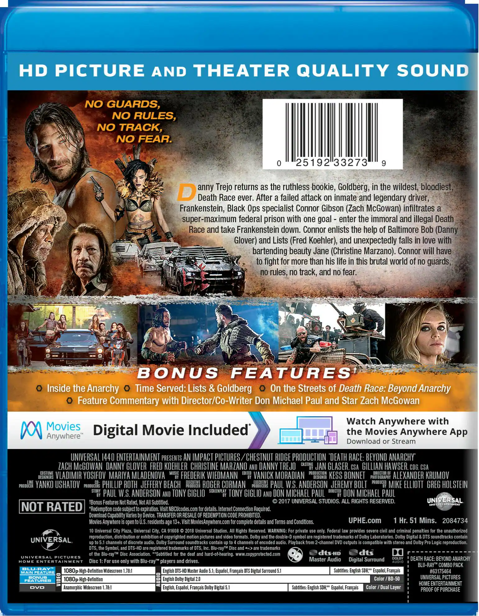 Angle. Death Race: Beyond Anarchy (Unrated & Unhinged DVD + Digital) [Blu-ray].