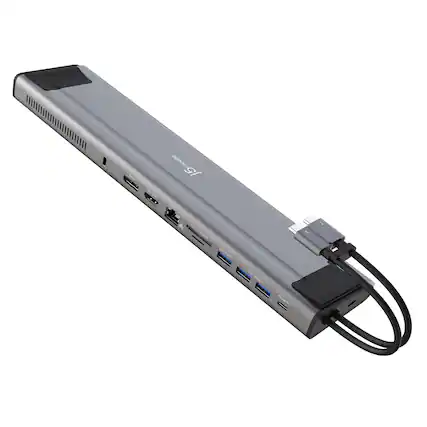 Front. j5create - M.2 NVMe USB-C Gen 2 Docking Station - Grey & Black.