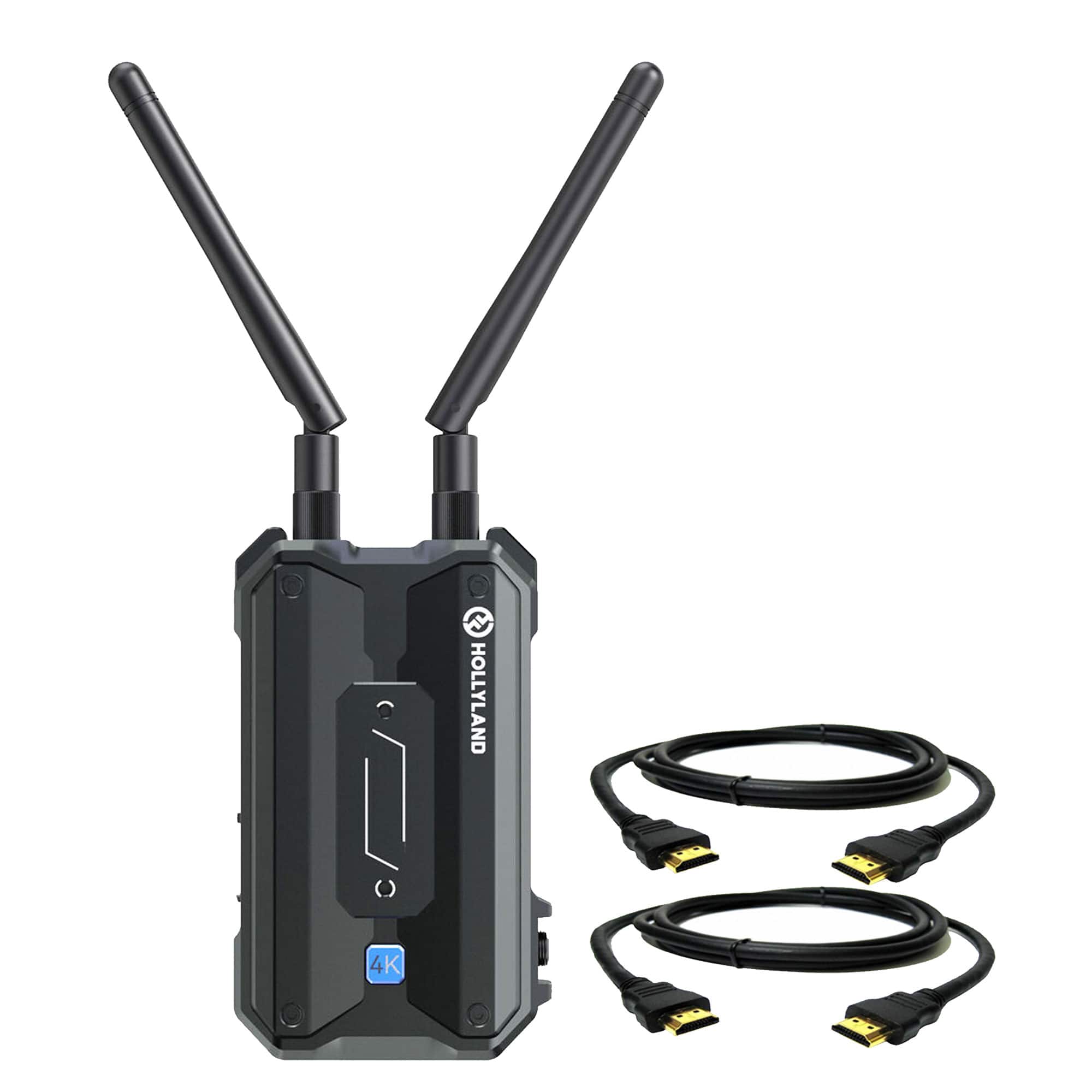 HOLLYLAND - Pyro H RX 4K HDMI Wireless Video Receiver with 2x 6ft HDMI Cable - Black