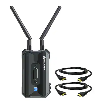 Front. HOLLYLAND - Hollyland Pyro H RX 4K HDMI Wireless Video Receiver with 2x 6ft HDMI Cable - Black.