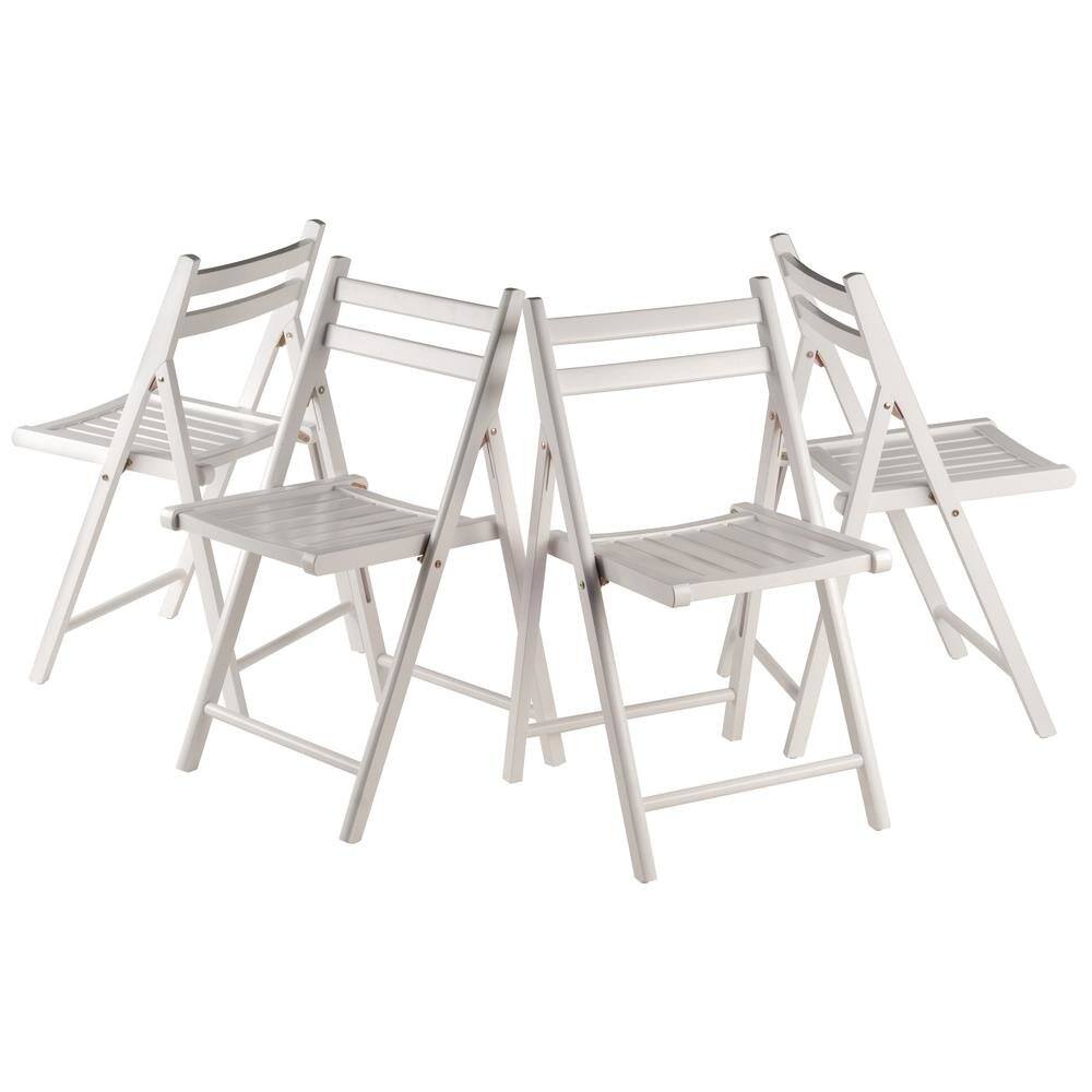 Alt View 3. FurniFact - 4-PC Folding Chair Set - White.