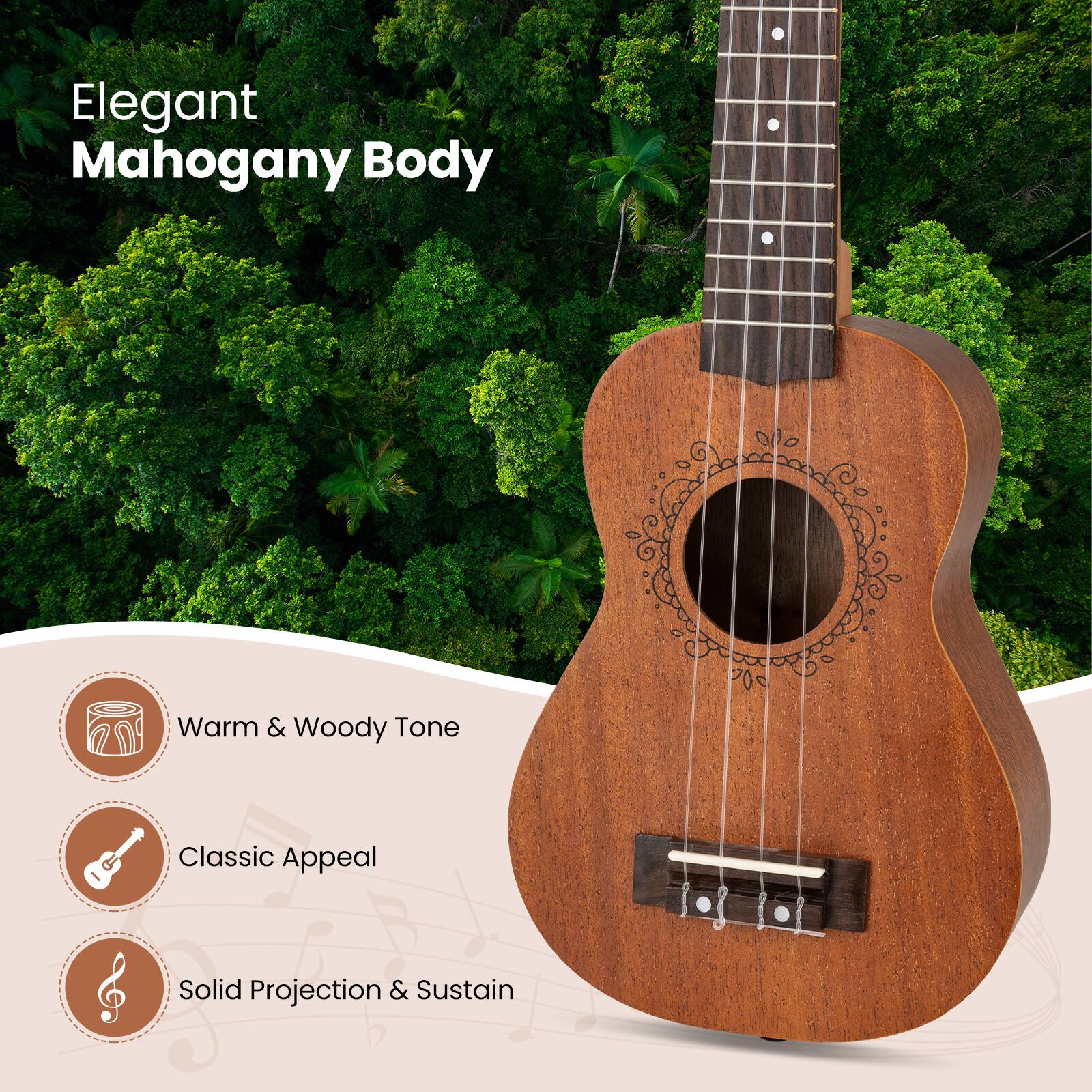Elegant Mahogany Body

Warm & Woody Tone

Classic Appeal

Solid Projection & Sustain