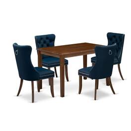 East West Furniture - 5 Piece Modern Dining Table Set - Gray