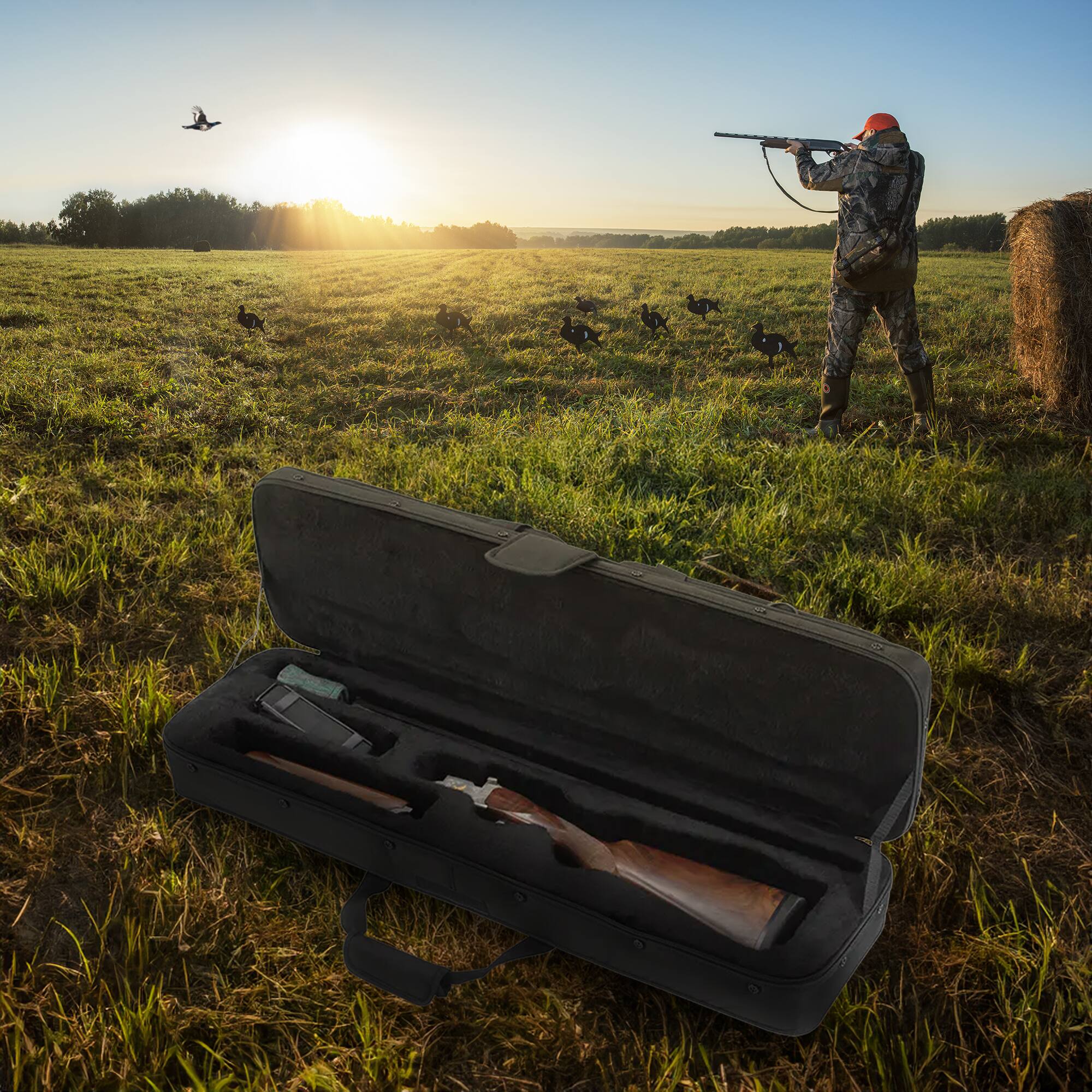 Alt View 2. SKB - SKB Cases 3409 Canvas Exterior and EPS Interior Hybrid Breakdown Shotgun Case - Black.