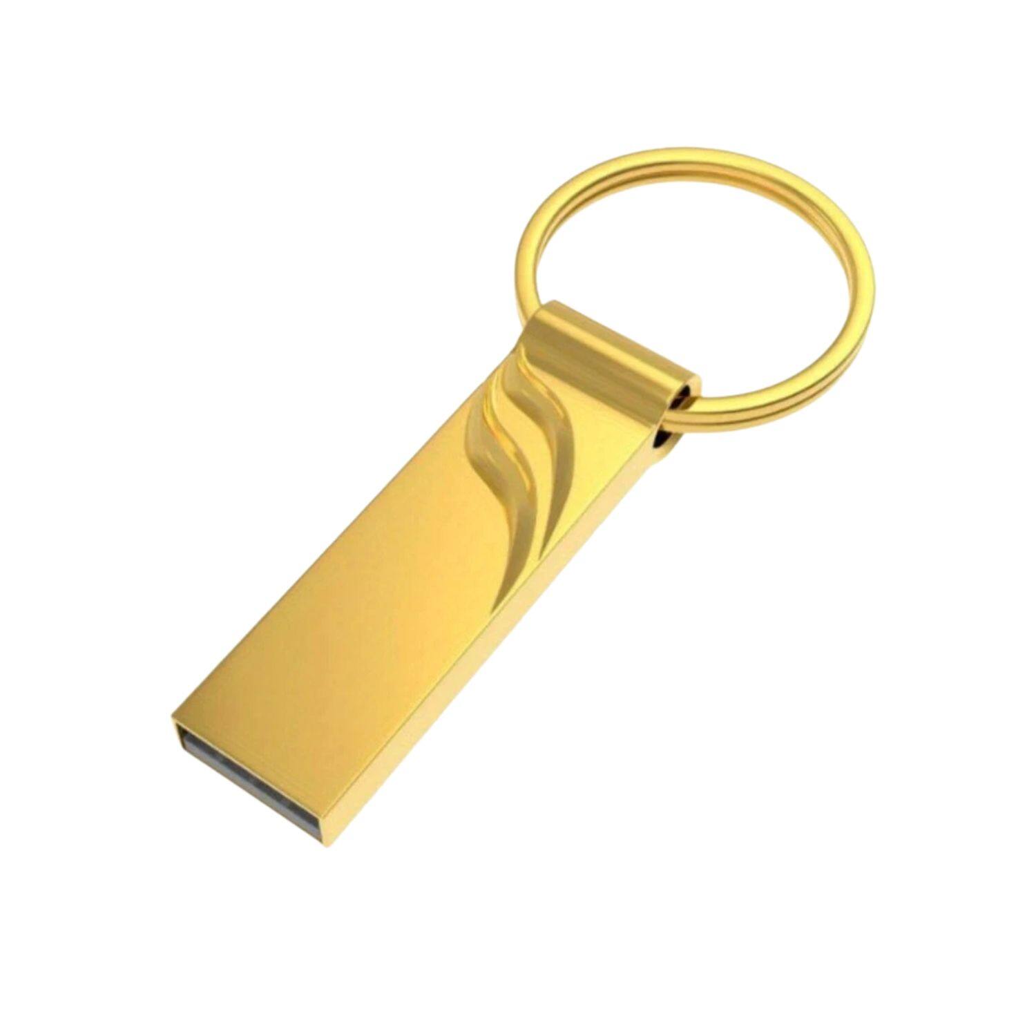 Front. Stock Preferred - 2TB USB 2.0 Metal Flash Drive – High-Speed Portable Data Storage with OTG & Type-C Adapter for PC, Laptop & Mac - Golden.