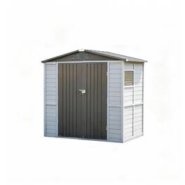 Yardgrace - 6x4 FT Outdoor Wood Storage Shed with Windows, Waterproof Garden Shed for Backyard Patio, 4 Vents No Floor - Gray