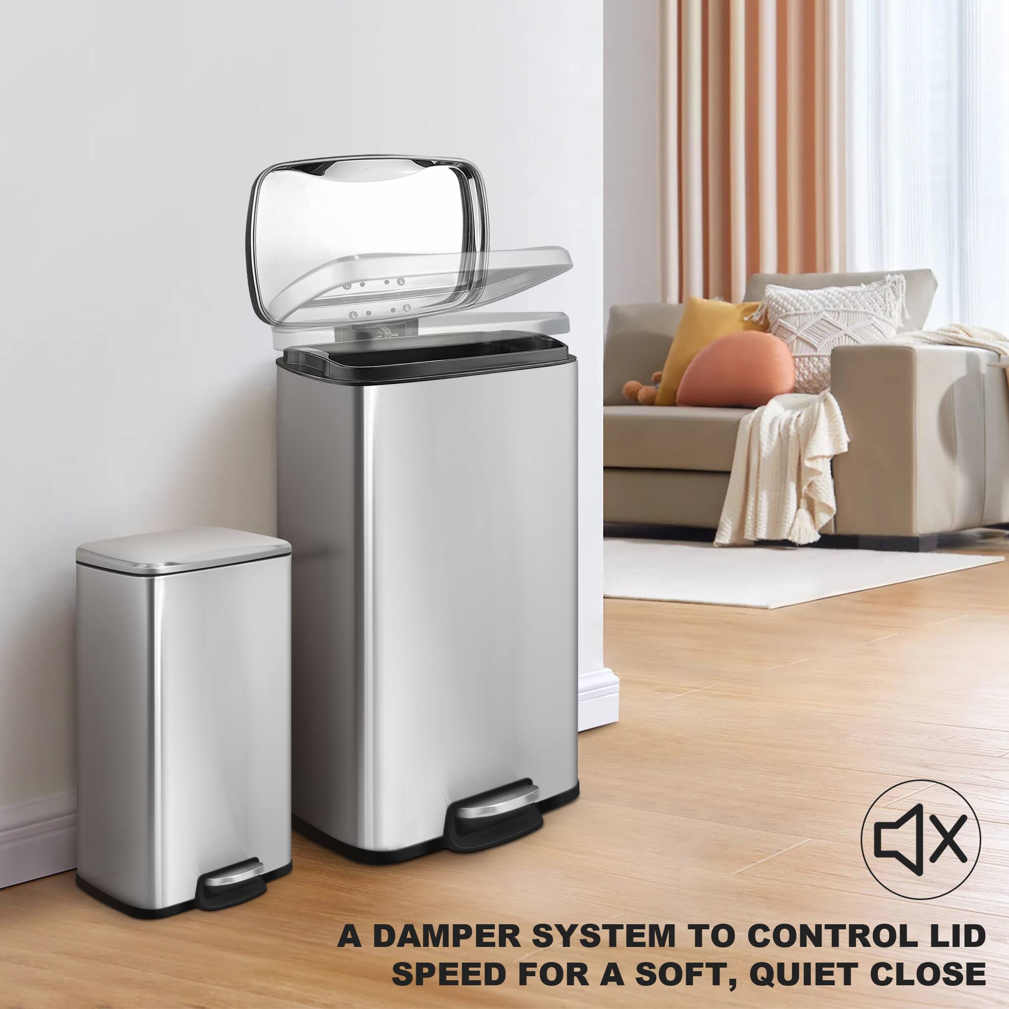 A DAMPER SYSTEM TO CONTROL LID SPEED FOR A SOFT, QUIET CLOSE