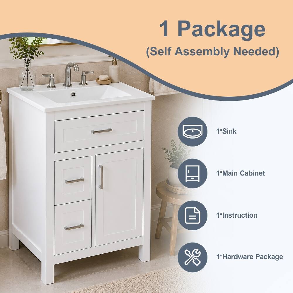 1 Package (Self Assembly Needed)

1*Sink  
1*Main Cabinet  
1*Instruction  
1*Hardware Package
