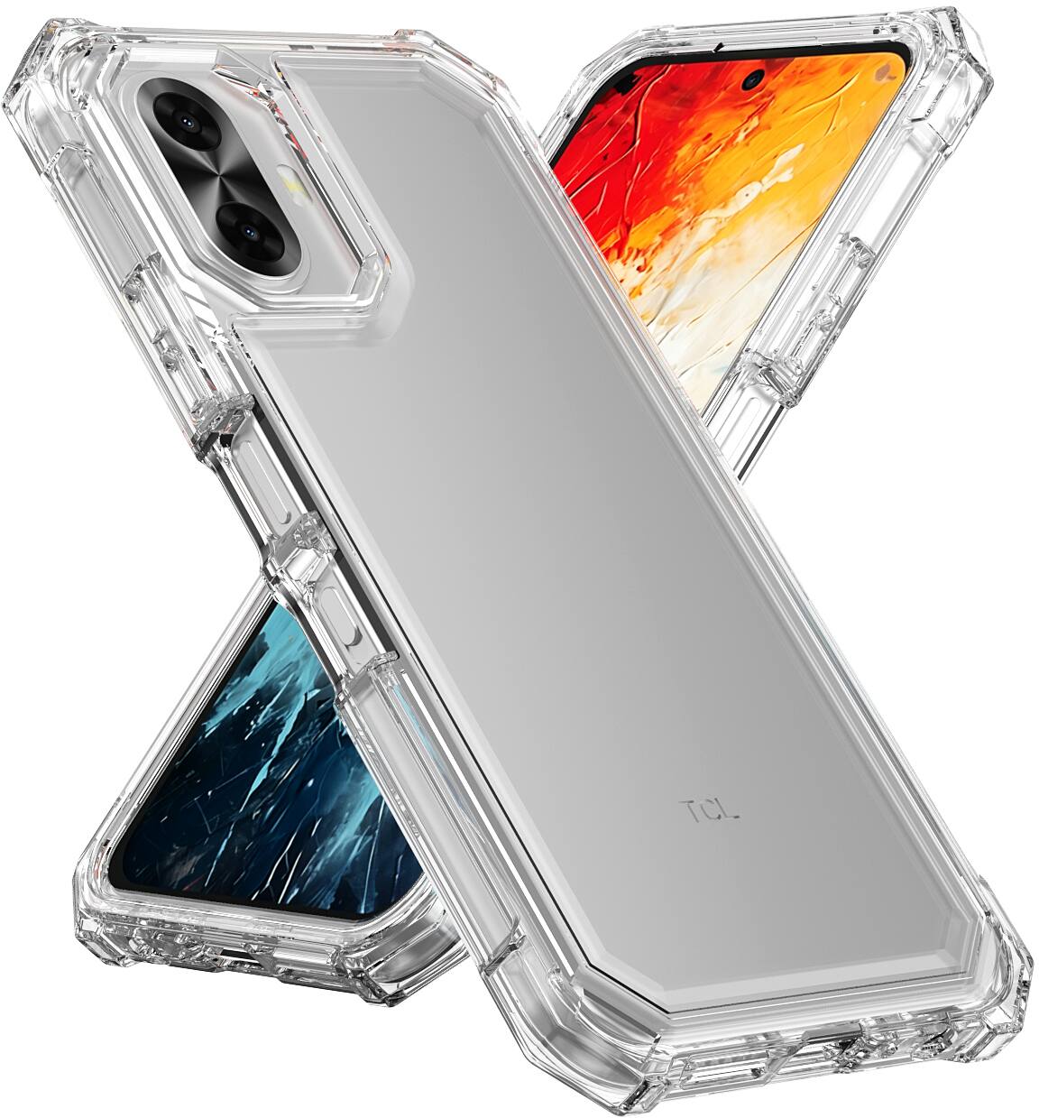Alt View 2. Nakedcellphone - Clear Case for TCL K70 5G Phone - Hybrid - Clear.