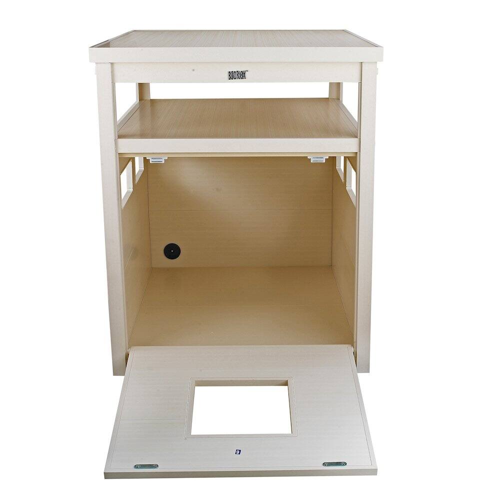 Angle. New Age Pet - ECOFLEX Jumbo Litter Box Cover End Table - Antique White - Antique White.