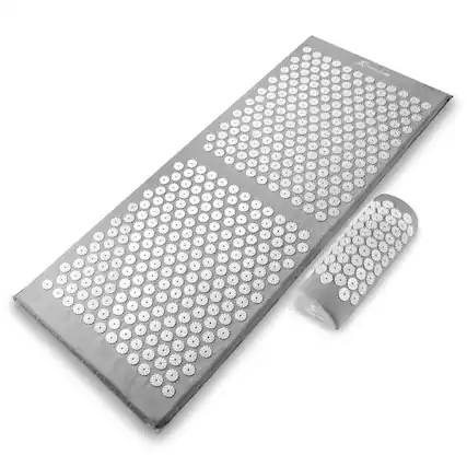 Front. ProsourceFit - ProsourceFit Full Body Acupressure Mat and Pillow Set - Grey.