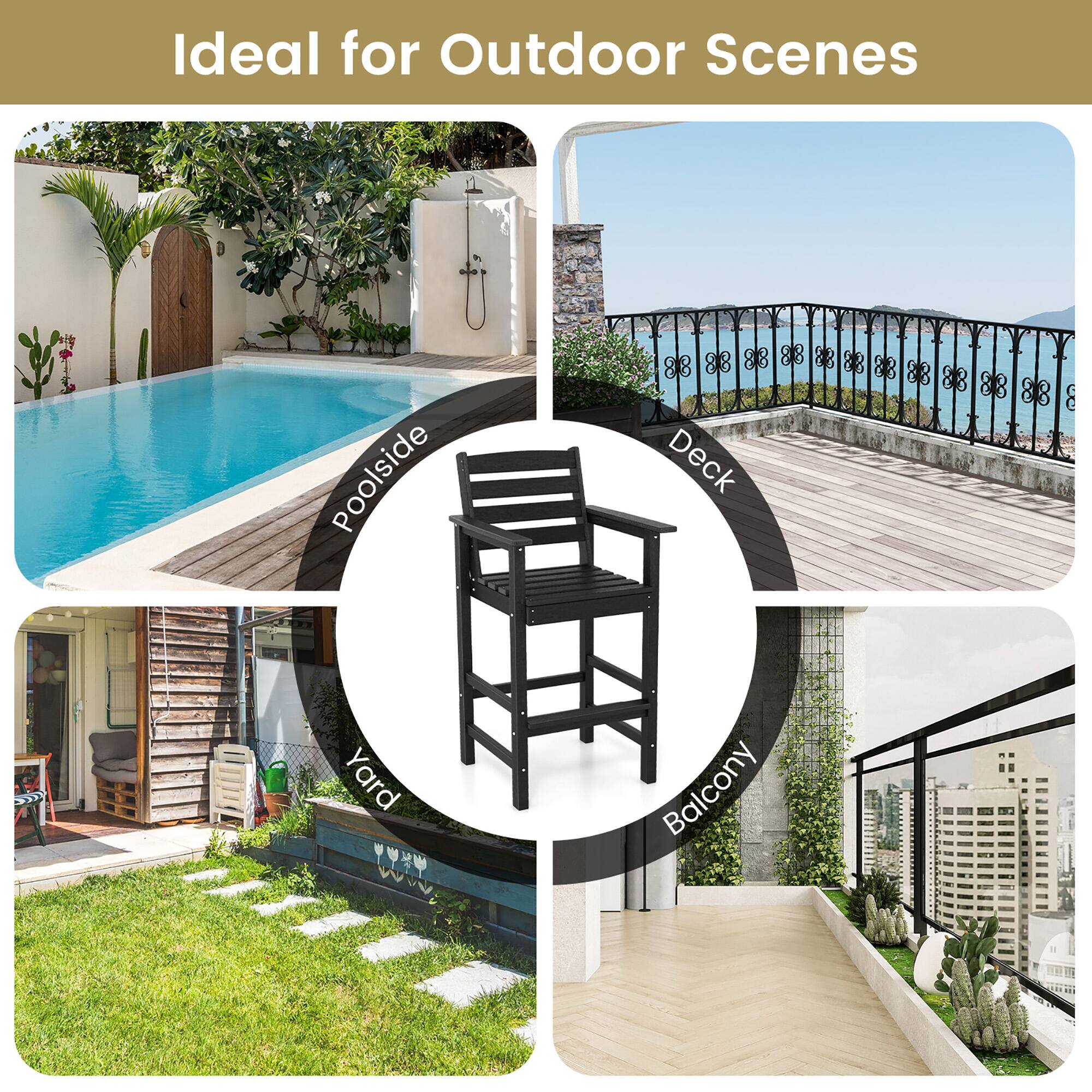 Ideal for Outdoor Scenes: Poolside, Deck, Yard, Balcony.