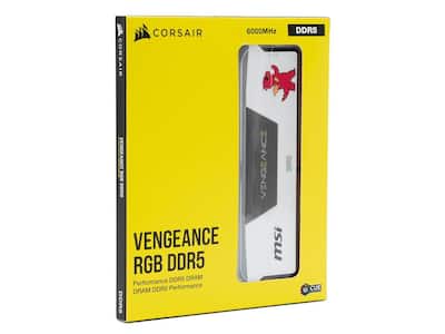 CORSAIR Vengeance RGB 32GB DDR5 6000MHz RAM (2x16GB) White MSI CORSAIR Vengeance RGB 32GB DDR5 6000MHz RAM (2x16GB) White MSI