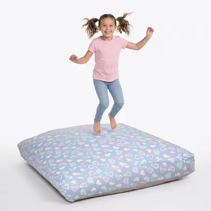 Front. Loheer - Loheer 60x60 Sensory Crash Pad Light Blue Fleece Crash Mat for Kids - Light Baby Blue.