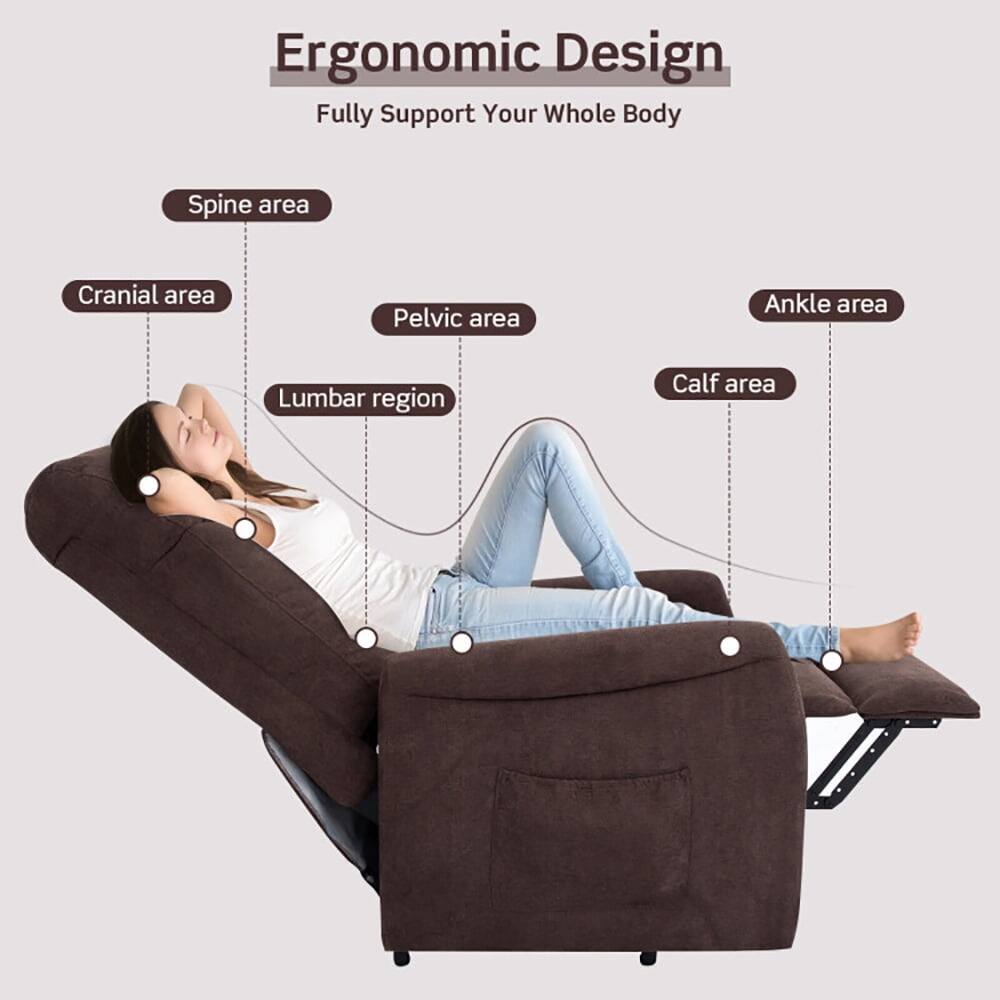 Ergonomic Design  
Fully Support Your Whole Body  
- Spine area  
- Cranial area  
- Pelvic area  
- Lumbar region  
- Calf area  
- Ankle area