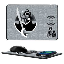 Keyscaper - Las Vegas Raiders 2024 Illustrated Limited Edition Wireless Charger and Mouse Pad - Black