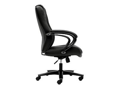 Alt View 3. HON - HON High-Back Chair, Fixed Arms, Black Vinyl (BSXVL402EN11) - Black.