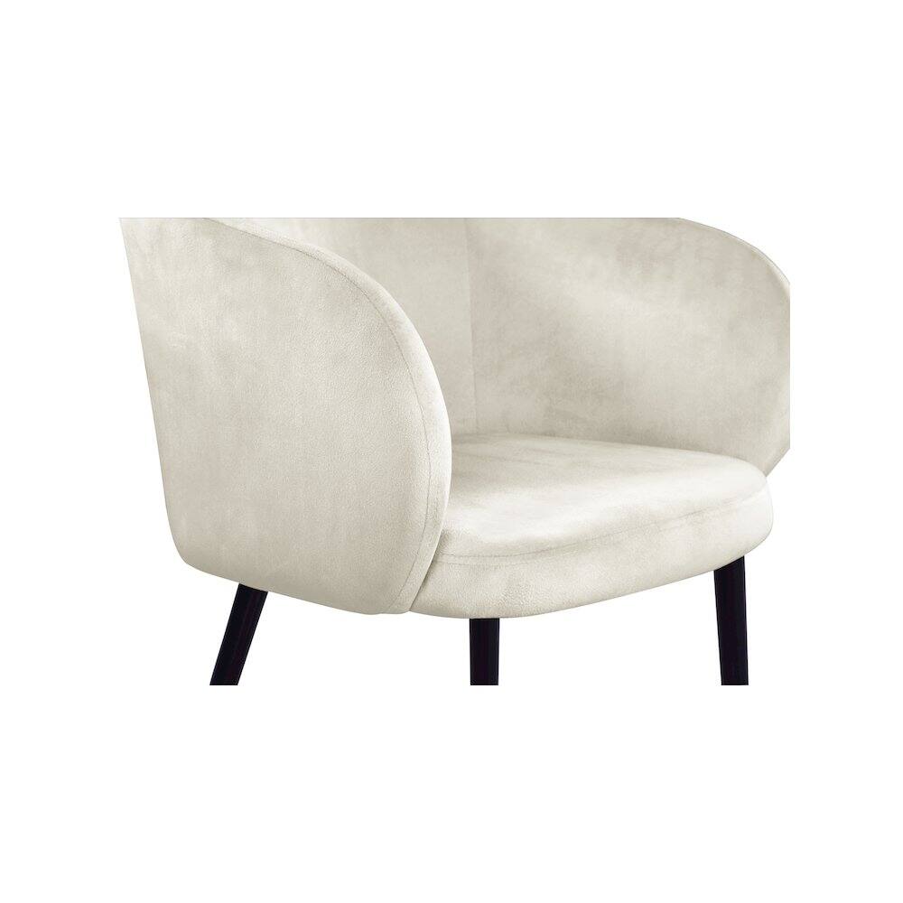 Alt View 4. Meridian Furniture - Louise Cream Velvet Dining Chair - Beige.