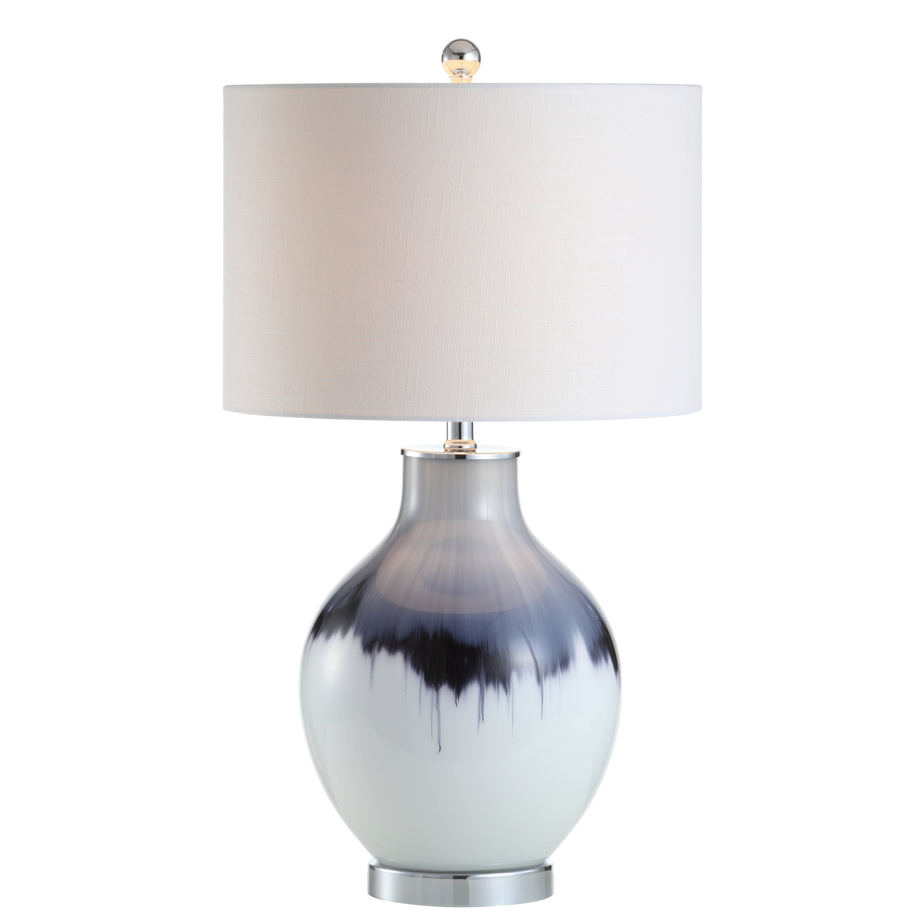 Jonathan Y - Mia 27" Glass/Metal LED Table Lamp - Blue/White