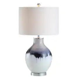 Jonathan Y - Mia 27" Glass/Metal LED Table Lamp - Blue/White