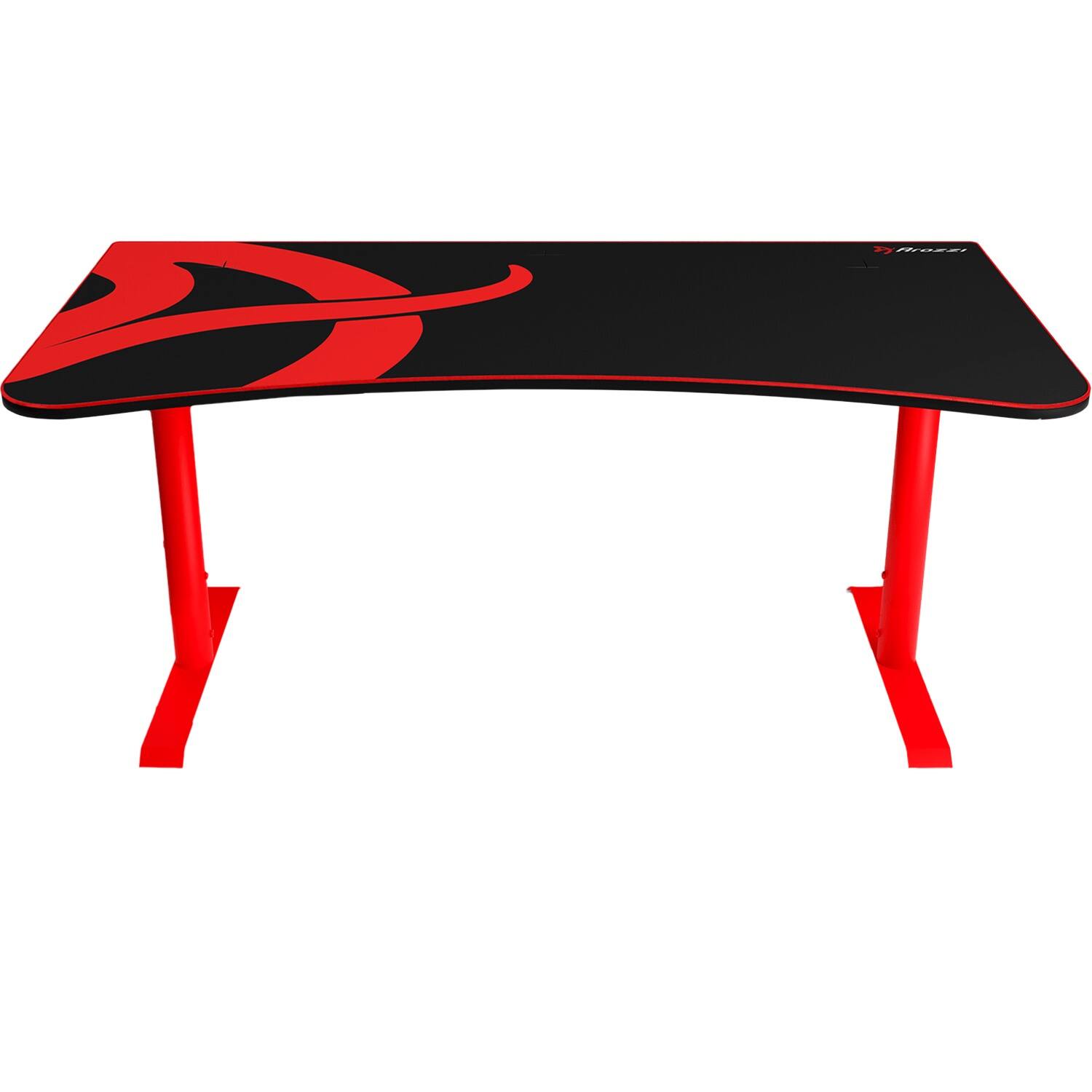 Alt View 11. Arozzi - Arena Ultrawide Curved Gaming Desk - Red with Black Accents.