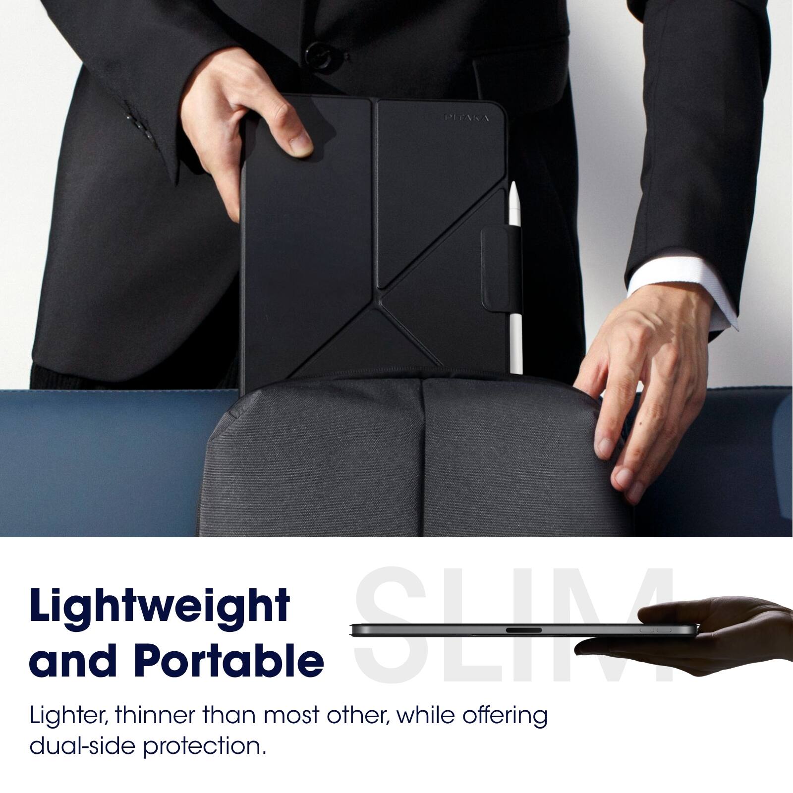 PITAKA Lightweight SLIM and Portable Lighter, thinner than most other, while offering dual-side protection.