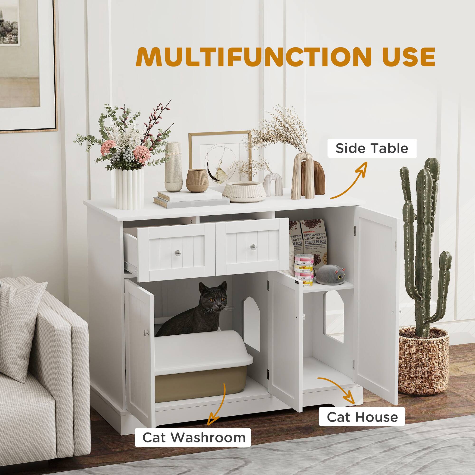 MULTIFUNCTION USE

Side Table

Cat Washroom

Cat House