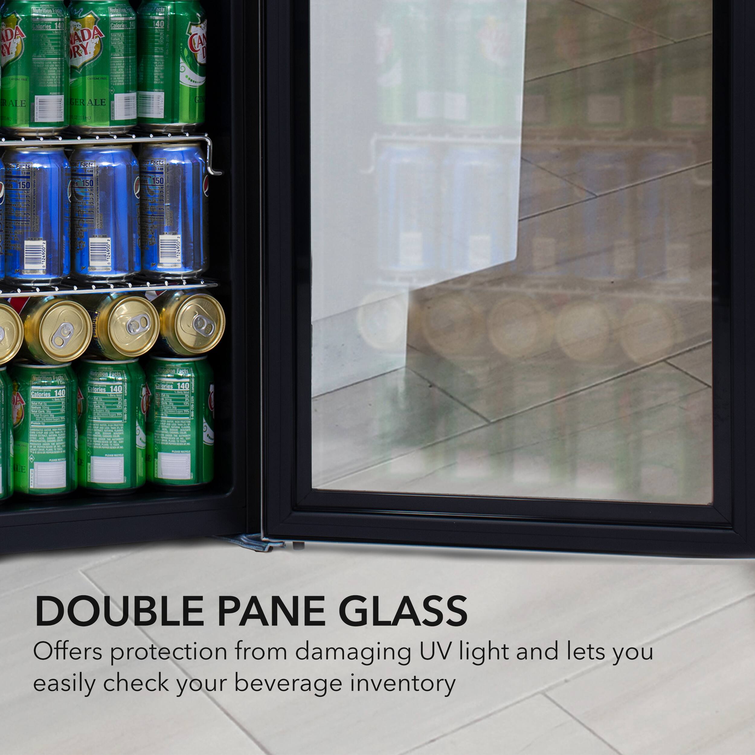 Alt View 11. Whynter - 120 Can Beverage Refridgerator with internal fan - Stainless-steel/Black.