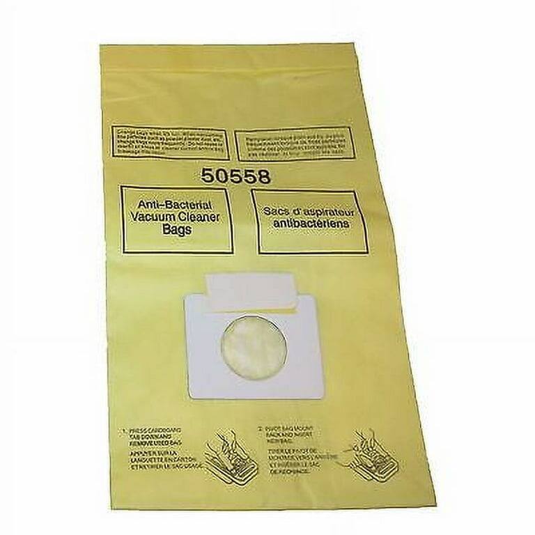 50558 Anti-Bacterial Vacuum Cleaner Bags  
Sacs d'aspirateur antibactériens  

1. Presser/Compresser  
2. Retirer/Remove  

NON AIOUAT STANTHOLLE  
CAB DONYANS  
FEMOVEURCOCAS