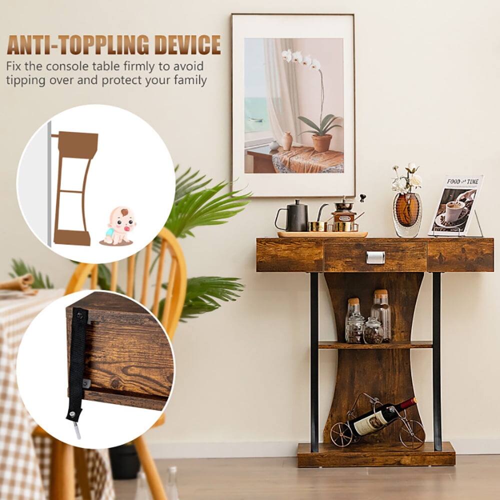 ANTI-TOPPLING DEVICE  
Fix the console table firmly to avoid tipping over and protect your family