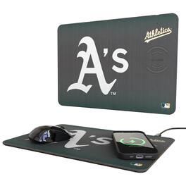 Keyscaper - Athletics Linen Print Wireless Charger & Mouse Pad - Black