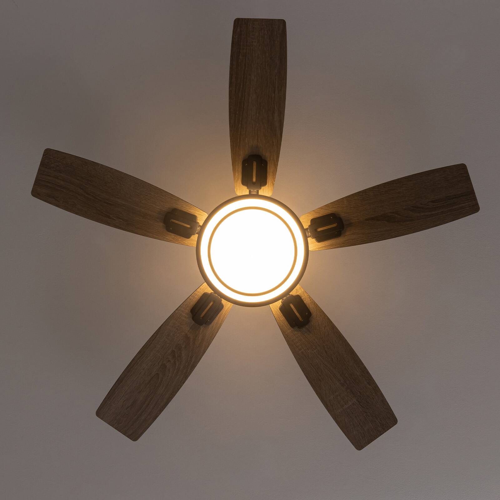 Alt View 5. Siljoy - 42 Inch Black Flush Mount LED Ceiling Fan - Low Profile for Bedroom Living Room - Gloss Black.