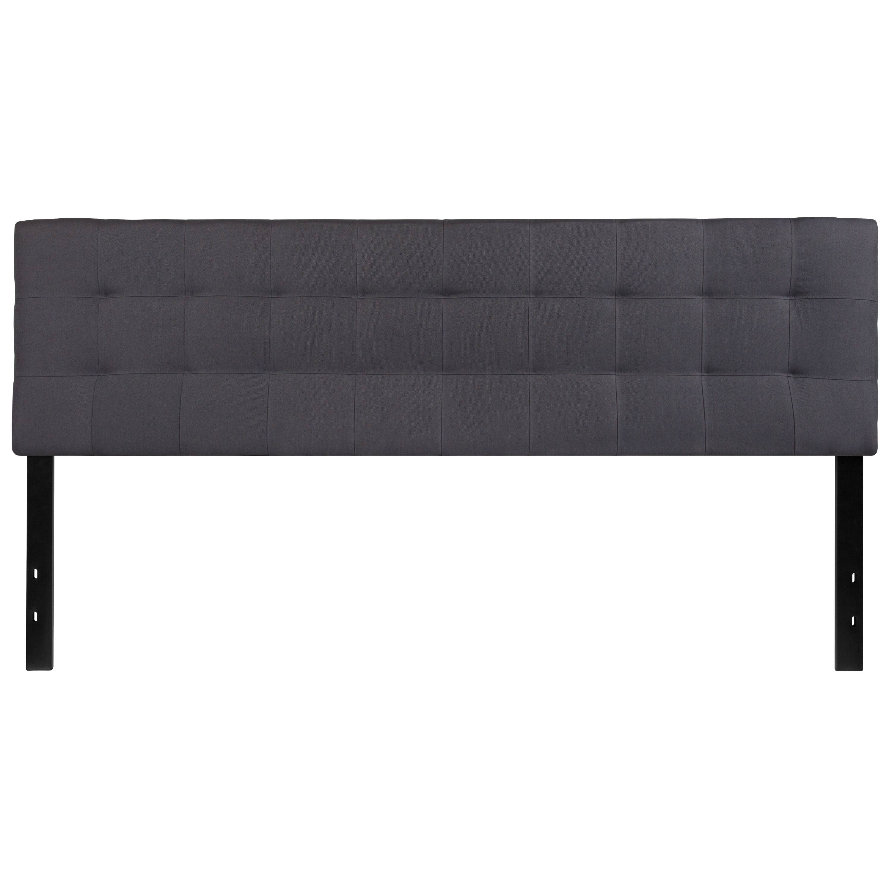 Alt View 4. Emma + Oliver - Quilted Tufted Upholstered Headboard - Dark Gray.