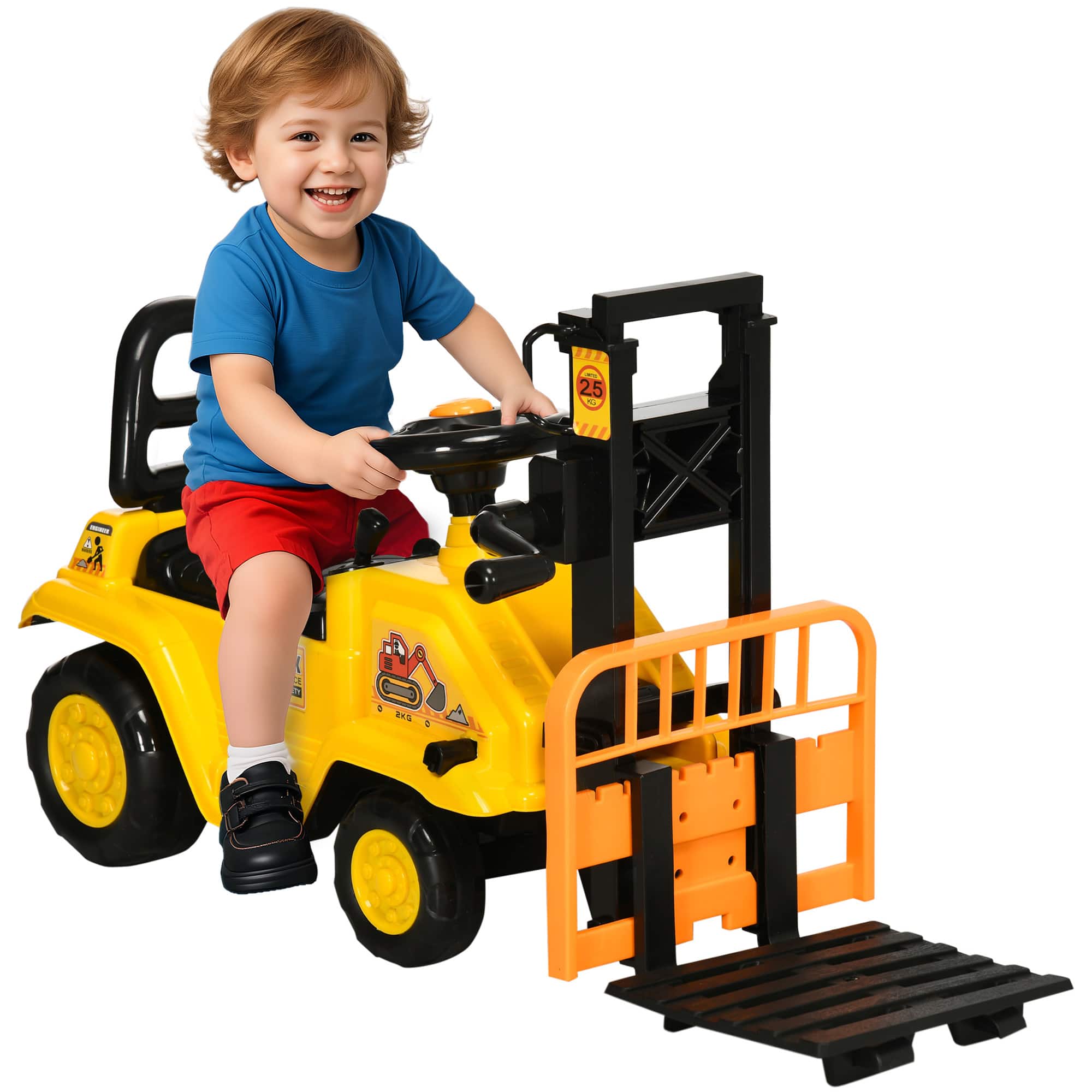 Aosom | | Sit and Scoot Ride-on Toy, Forklift Operation, Construction Toys, Under Seat Storage, 3-Year-Old Boys & Girls | Best Buy