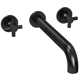 GRANDJOY - Wall-Mounted Bathtub Faucet Dual Handle Tub Filler High Flow Anti-Fingerprint Finish Modern Bathroom - Matte Black