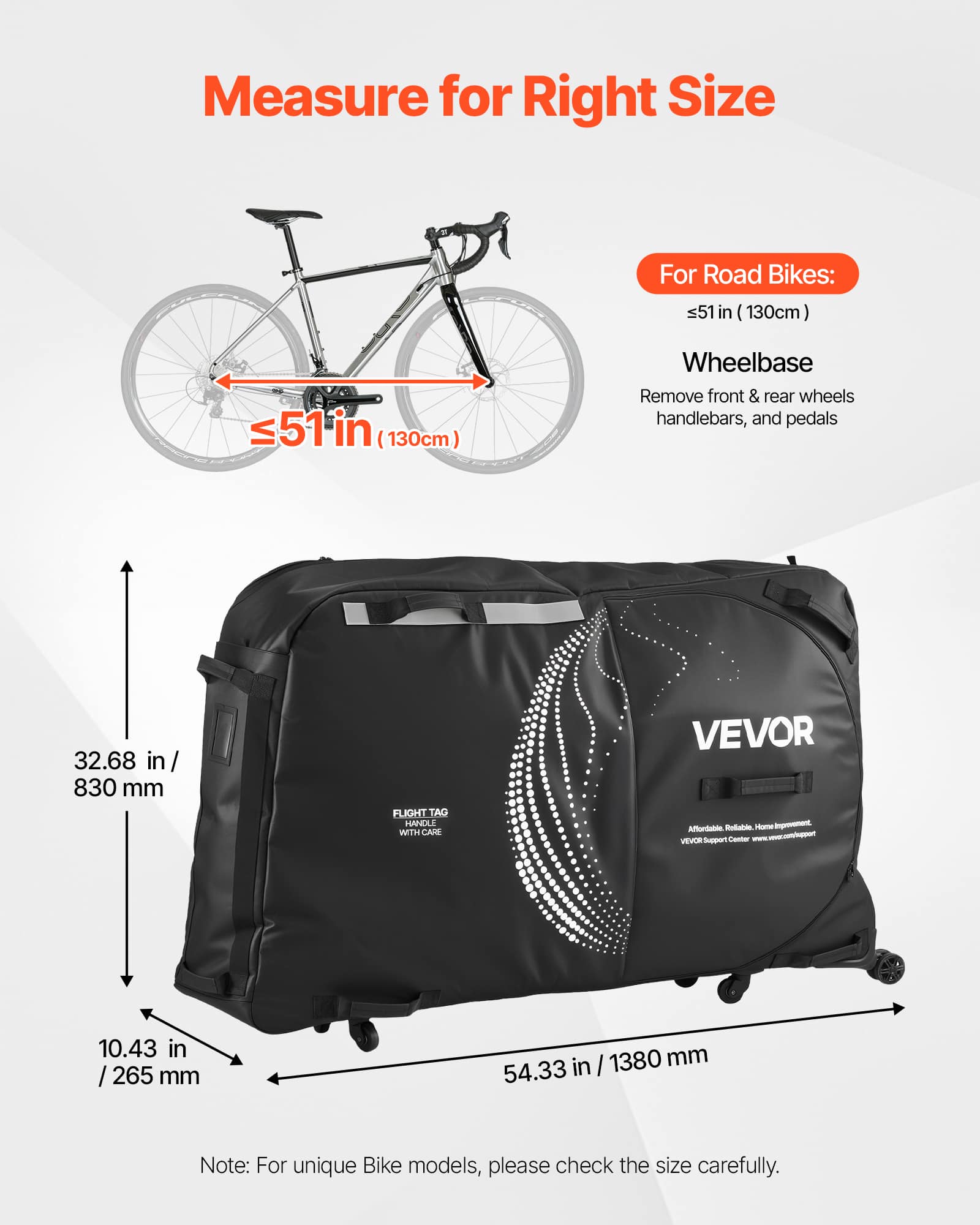 VEVOR Bike Travel Bag, Transport Universal Bicycle Storage Case