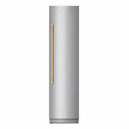 Kucht - Professional 18 in. 8.6 cu. ft. Built-In Freezer Panel Ready - Stainless Steel Panel and Gold Handle Included - Stainless Steel and Gold