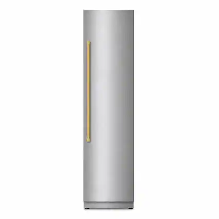 Front. Kucht - KUCHT Professional 18 in. 8.6 cu. ft. Built-In Freezer Panel Ready - Stainless Steel Panel and Gold Handle Included - Stainless Steel and Gold.